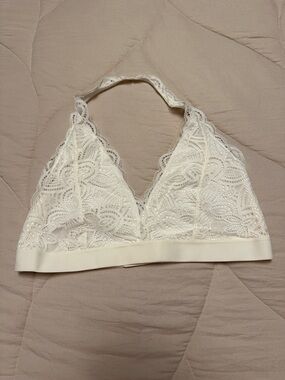 Old Navy White Lace Halter Bralette
